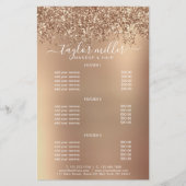 Elegante Rose Gold Glitzer Make-up & haar Flyer (Vorne)