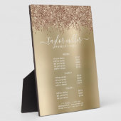 Elegante Rose Gold Glitzer Make-up & haar Fotoplatte (Seite)