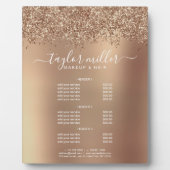 Elegante Rose Gold Glitzer Make-up & haar Fotoplatte (Vorderseite)