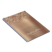 Elegante Rose Gold Glitzer Make-up & haar Notizblock (Rechte Seite)