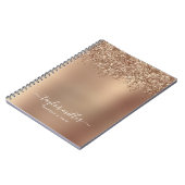 Elegante Rose Gold Glitzer Make-up & haar Notizblock (Linke Seite)