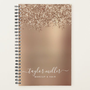 Elegante Rose Gold Glitzer Make-up & haar Planer