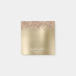 Elegante Rose Gold Glitzer Make-up & haar Post-it Klebezettel
