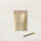 Elegante Rose Gold Glitzer Make-up & haar Post-it Klebezettel (Auf Schreibtisch)