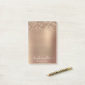 Elegante Rose Gold Glitzer Make-up & haar Post-it Klebezettel (Auf Schreibtisch)