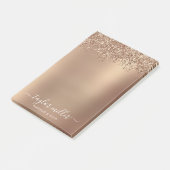 Elegante Rose Gold Glitzer Make-up & haar Post-it Klebezettel (angewinkelt)