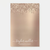 Elegante Rose Gold Glitzer Make-up & haar Post-it Klebezettel (Vorderseite)