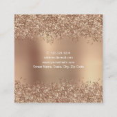 Elegante Rose Gold Glitzer Make-up & haar Quadratische Visitenkarte (Rückseite)