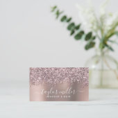 Elegante Rose Gold Glitzer Make-up & haar Visitenkarte (Stehend Vorderseite)