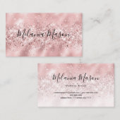 Elegante Rose Gold Glitzer Makeup Artist Funkelnd Visitenkarte (Vorne/Hinten)