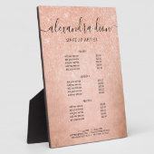 Elegante Rose Gold Glitzer Makeup Artists Fotoplatte (Seite)