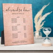 Elegante Rose Gold Glitzer Makeup Artists Fotoplatte (Seite)