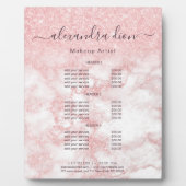 Elegante Rose Gold Glitzer Makeup Artists Fotoplatte (Vorderseite)