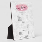 Elegante Rose Gold Glitzer Marmor Makeup Künstler Fotoplatte (Seite)