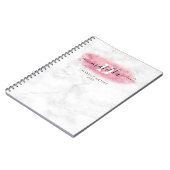 Elegante Rose Gold Glitzer Marmor Makeup Künstler Notizblock (Linke Seite)