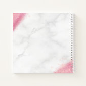 Elegante Rose Gold Glitzer Marmor Makeup Künstler Notizblock (Rückseite)