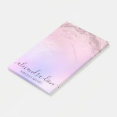 Elegante Rose Gold Glitzer Marmor Makeup Künstler Post-it Klebezettel (angewinkelt)