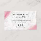 Elegante Rose Gold Glitzer Marmor Makeup Künstler Treuekarte (Rückseite)