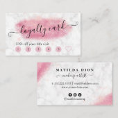 Elegante Rose Gold Glitzer Marmor Makeup Künstler Treuekarte (Vorne/Hinten)