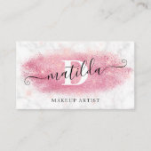 Elegante Rose Gold Glitzer Marmor Makeup Künstler Visitenkarte (Vorderseite)