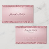 Elegante Rose Gold Glitzer Moderne, handschriftlic Visitenkarte (Vorne/Hinten)