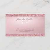 Elegante Rose Gold Glitzer Moderne, handschriftlic Visitenkarte (Rückseite)