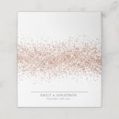 Elegante Rose Gold Glitzer Name Datum Hochzeit Platzkarte (Außenseite Aufgefaltet)