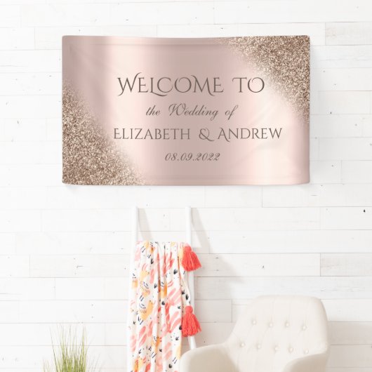 Elegante Rose Gold Glitzer Ombre Banner (Insitu)