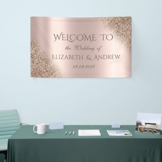 Elegante Rose Gold Glitzer Ombre Banner (Messeveranstaltung)