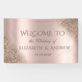 Elegante Rose Gold Glitzer Ombre Banner (Horizontal)