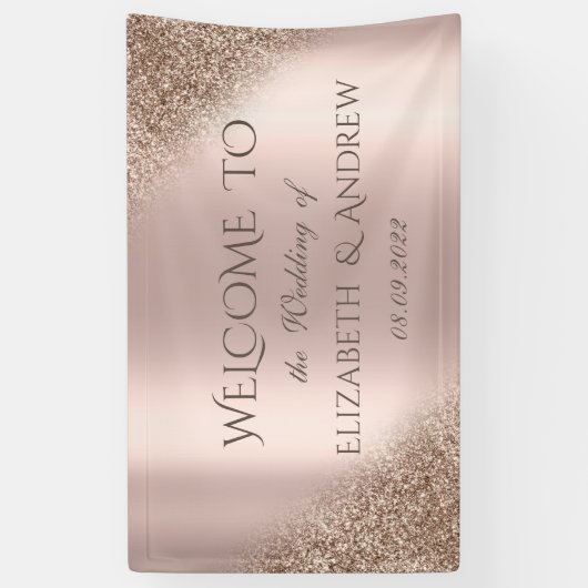 Elegante Rose Gold Glitzer Ombre Banner (Vertikal)