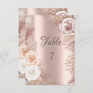 Elegante Rose Gold Glitzer Ombre Boho Blume Einladung