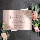 Elegante Rose Gold Glitzer Ombre Save the Date