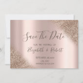 Elegante Rose Gold Glitzer Ombre Save the Date (Vorderseite)