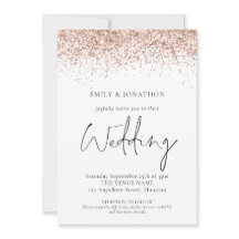 Elegante Rose Gold Glitzer QR Code Hochzeit