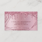 Elegante Rose Gold Glitzer Rahmen Metallnägel Visitenkarte (Rückseite)