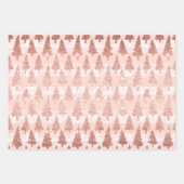 Elegante Rose Gold Glitzer Rosa Weihnachts-Trio-Ge Geschenkpapier Set (Vorderseite 3)