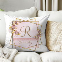 Elegante Rose Gold Glitzer Rose Monogram