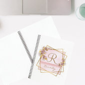 Elegante Rose Gold Glitzer Rose Monogram Notizblock
