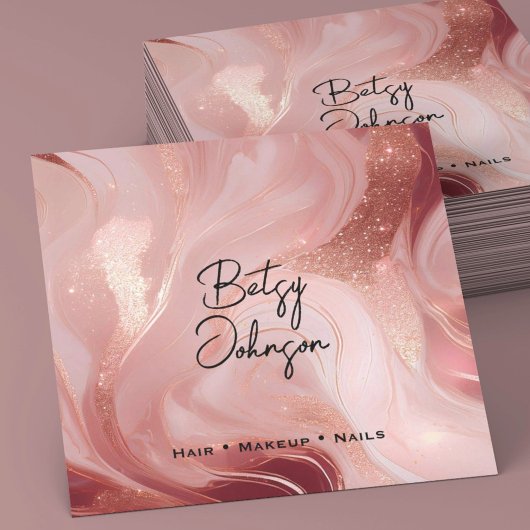 Elegante Rose Gold Glitzer Salon Business Card
