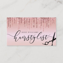 Elegante Rose Gold Glitzer Schere Haarstylist squ