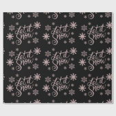 Elegante Rose Gold Glitzer Schnee und Schneeflocke Geschenkpapier (Flach)