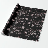Elegante Rose Gold Glitzer Schnee und Schneeflocke Geschenkpapier (Ungerollt)