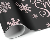 Elegante Rose Gold Glitzer Schnee und Schneeflocke Geschenkpapier (Rolleneckpunkt)