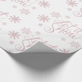 Elegante Rose Gold Glitzer Schnee und Schneeflocke Geschenkpapier
