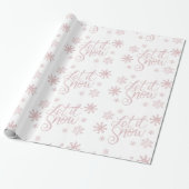 Elegante Rose Gold Glitzer Schnee und Schneeflocke Geschenkpapier (Ungerollt)