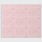 Elegante Rose Gold Glitzer Schnee und Schneeflocke Geschenkpapier (Flach)