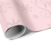 Elegante Rose Gold Glitzer Schnee und Schneeflocke Geschenkpapier (Rolleneckpunkt)