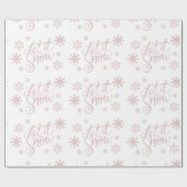 Elegante Rose Gold Glitzer Schnee und Schneeflocke Geschenkpapier (Flach)