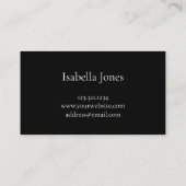 Elegante Rose Gold Glitzer Schwarze Wimpern Visitenkarte (Rückseite)